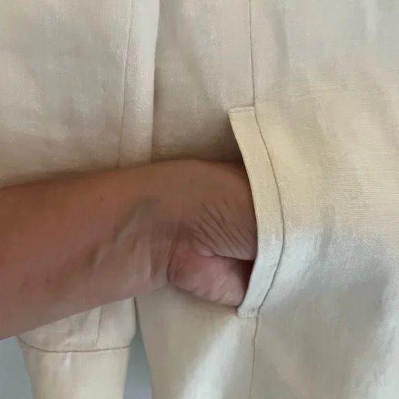 TALBOTS WOMEN IRISH LINEN CREAM JACKET - Picture 11 of 16